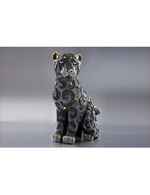 Sitting Black Panther With Arabesques (Limited Edition: 400)